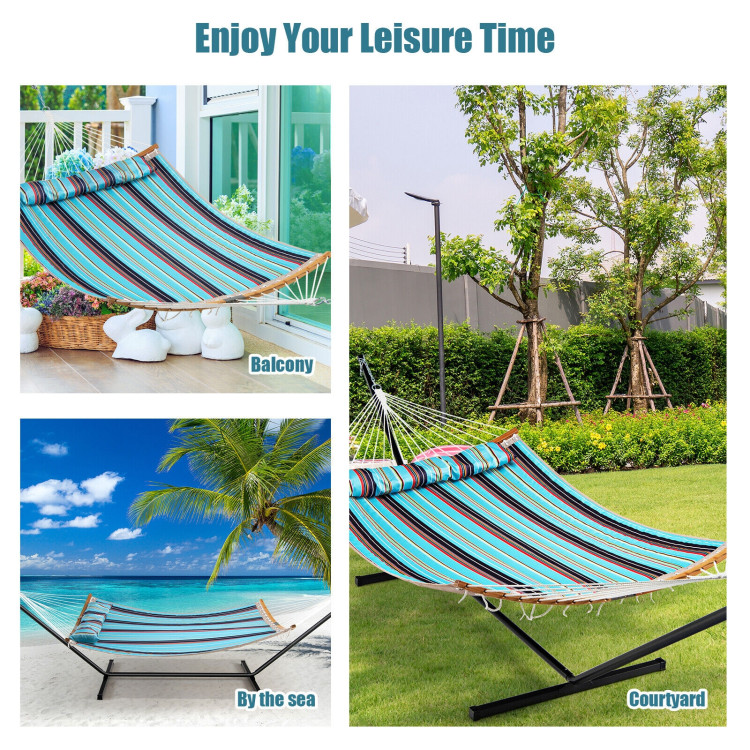 Outdoor Hammock with Detachable Pillow-BlueCostway Gallery View 7 of 9