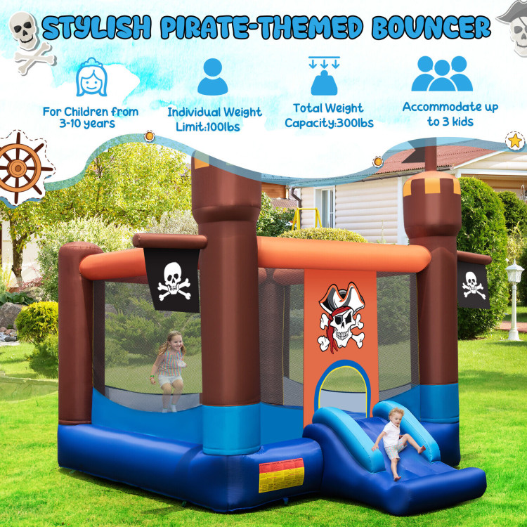 Pirate-Themed Inflatable Bounce Castle with Large Jumping Area and 735W BlowerCostway Gallery View 2 of 9