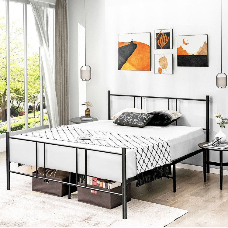 Full/Queen Size Platform Bed Frame with High Headboard-Full SizeCostway Gallery View 1 of 12