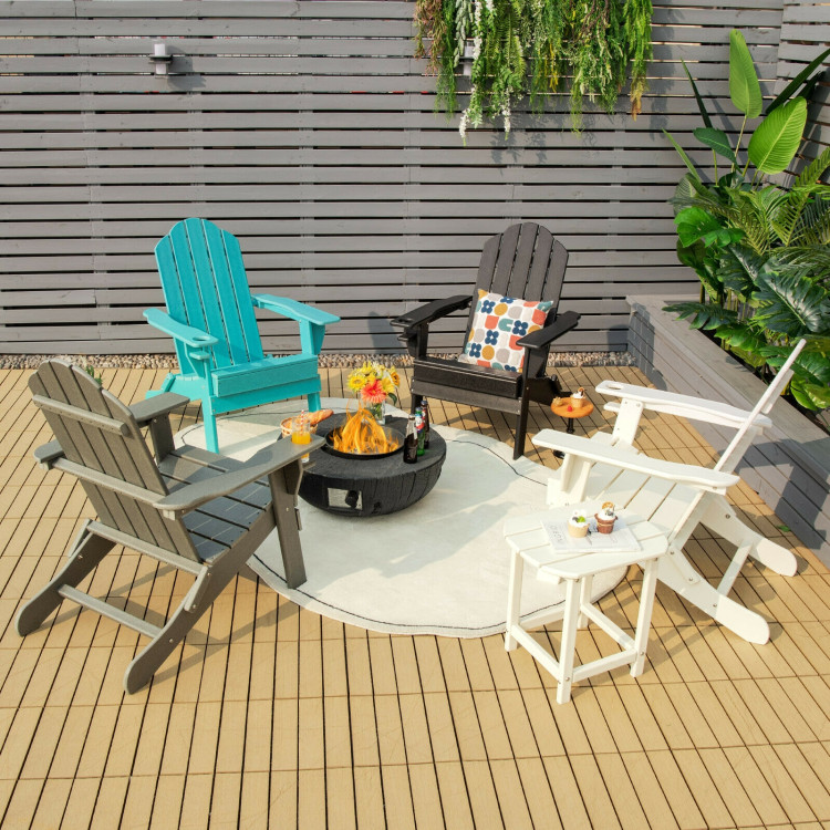 Weather Resistant Patio Chair with Built-in Cup Holder-WhiteCostway Gallery View 6 of 10