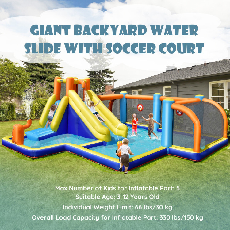 Giant Soccer-Themed Inflatable Water Slide with 735W BlowerCostway Gallery View 3 of 10