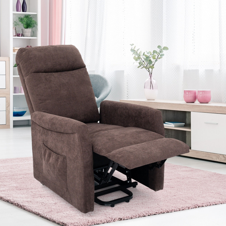 Power Lift Recliner Chair with Remote Control for Elderly-BrownCostway Gallery View 8 of 11