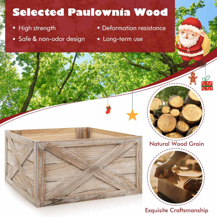 28.5 Inch Wooden Tree Collar Box for Indoor/Outdoor Use-BrownCostway Gallery View 10 of 10