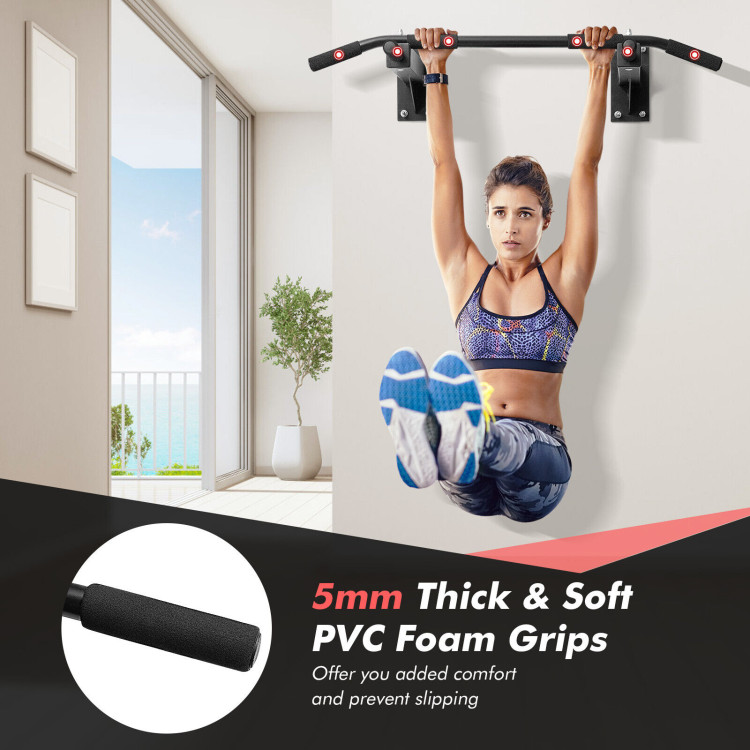 Wall Mounted Multi-Grip Pull Up Bar with Foam HandgripsCostway Gallery View 8 of 10