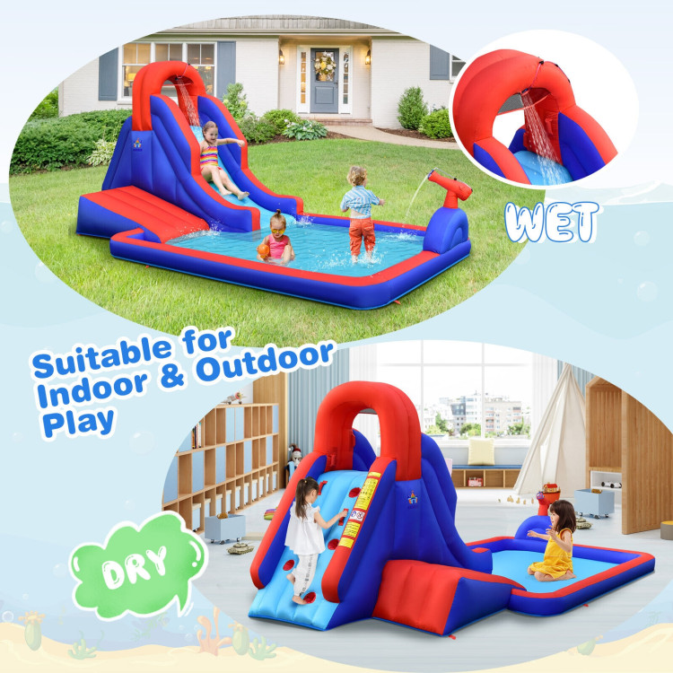 5-in-1 Inflatable Water Slide with Climbing WallCostway Gallery View 3 of 12