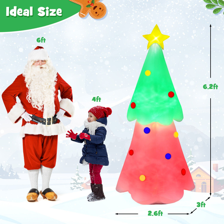 6.2 Feet Inflatable Christmas Tree with Topper Star and LightsCostway Gallery View 4 of 10