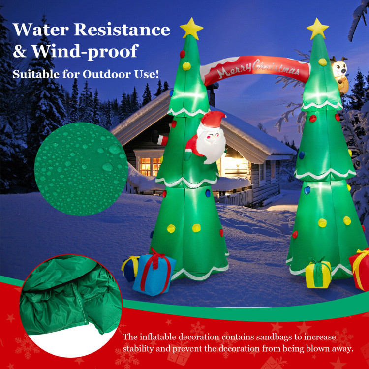 10 Feet Tall Inflatable Christmas Arch with LED and Built-in Air BlowerCostway Gallery View 11 of 11