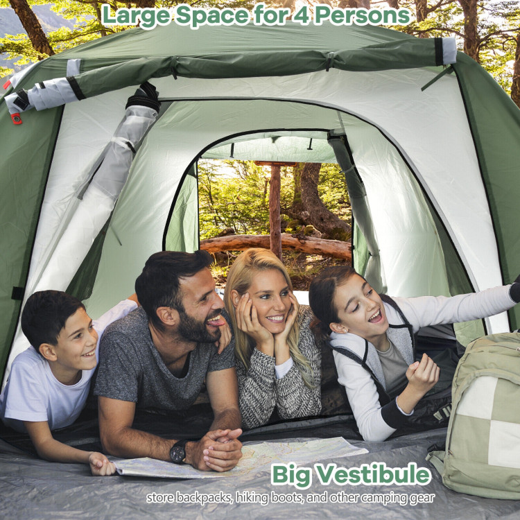 4-6 Person Camping Tent with Front Porch-GreenCostway Gallery View 6 of 10