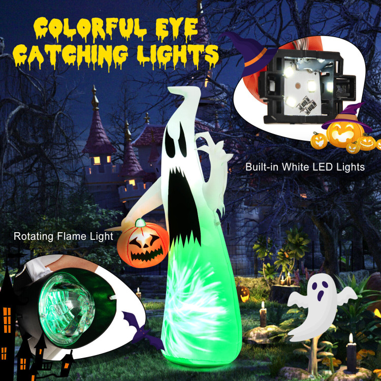 6 Feet Halloween Hunting Ghost with Built-in LED and BlowerCostway Gallery View 3 of 10