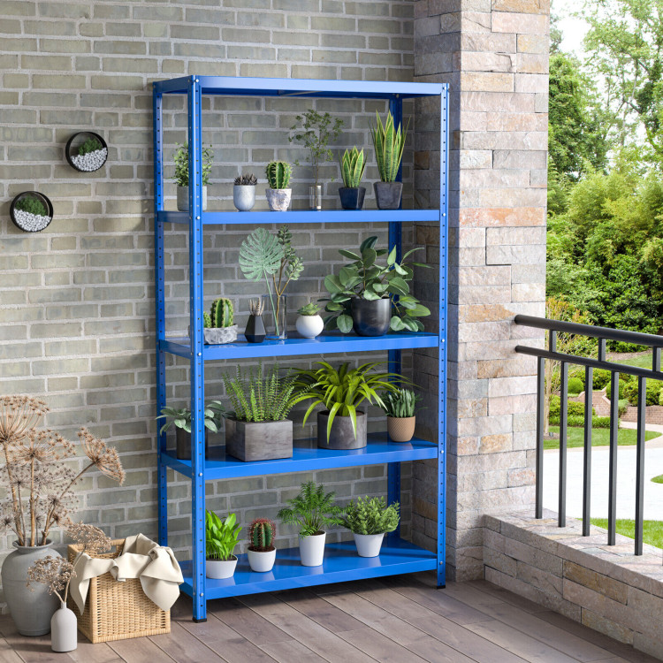 5-Tier Metal Utility Storage Rack for Free Combination-BlueCostway Gallery View 4 of 12
