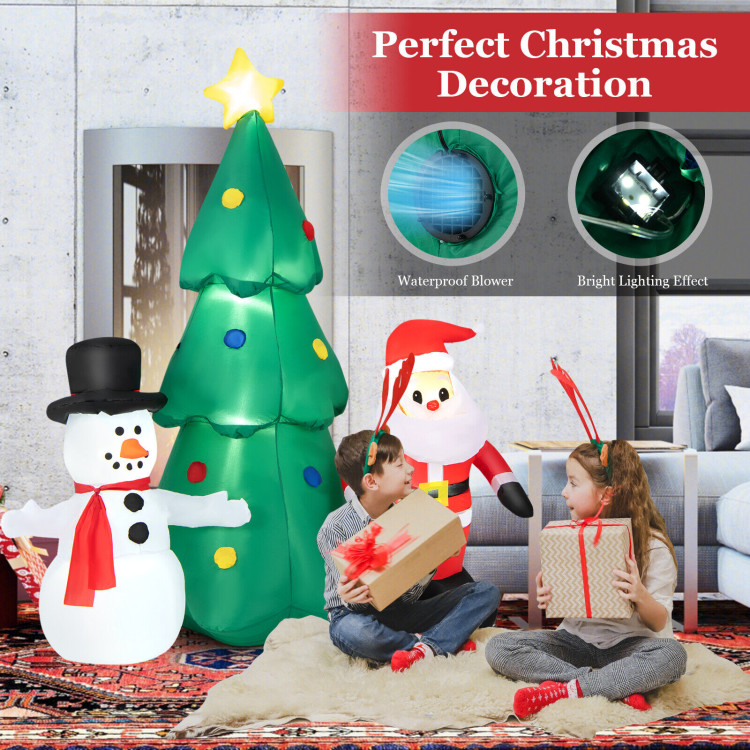 6 Feet Christmas Inflatables Giant Santa Claus Combo DecorationCostway Gallery View 3 of 10