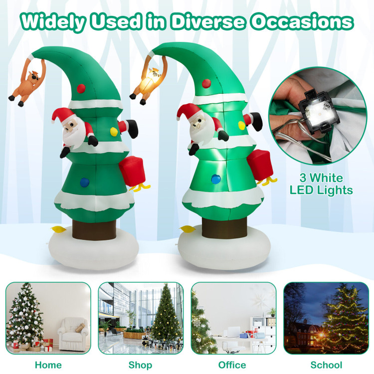 8 Feet Inflatable Christmas Tree with Santa ClausCostway Gallery View 5 of 10