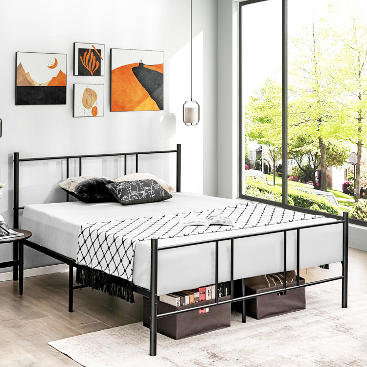 Full/Queen Size Platform Bed Frame with High Headboard-Full SizeCostway Gallery View 6 of 12