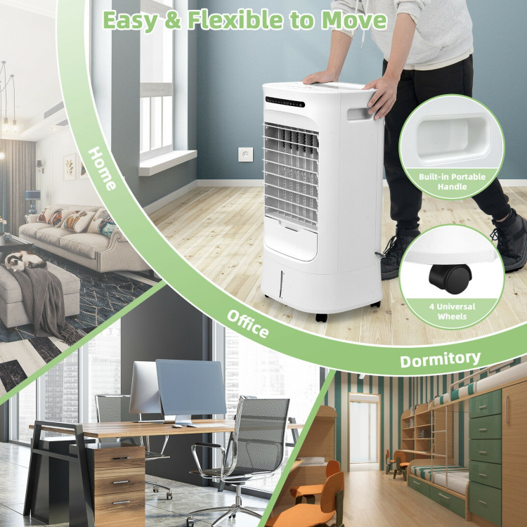 4-in-1 Portable Evaporative Air Cooler with Timer and 3 Modes-WhiteCostway Gallery View 9 of 10
