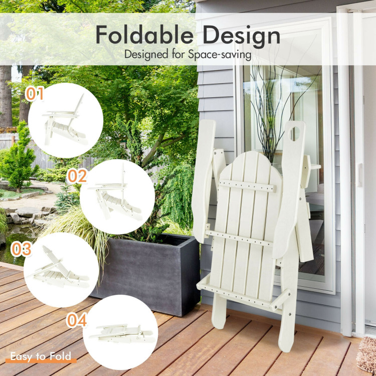Weather Resistant Patio Chair with Built-in Cup Holder-WhiteCostway Gallery View 9 of 10