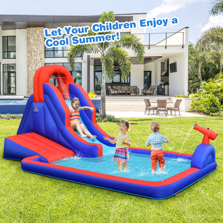 5-in-1 Inflatable Water Slide with Climbing WallCostway Gallery View 2 of 12