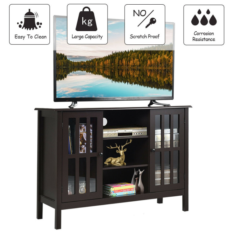 Wooden TV Stand Console Cabinet for 50 Inch TV-BrownCostway Gallery View 5 of 12