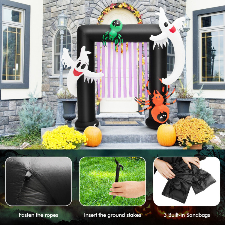7.5 Feet Halloween Inflatable Archway Blow-up Festive Decoration for Backyard and PorchCostway Gallery View 5 of 10