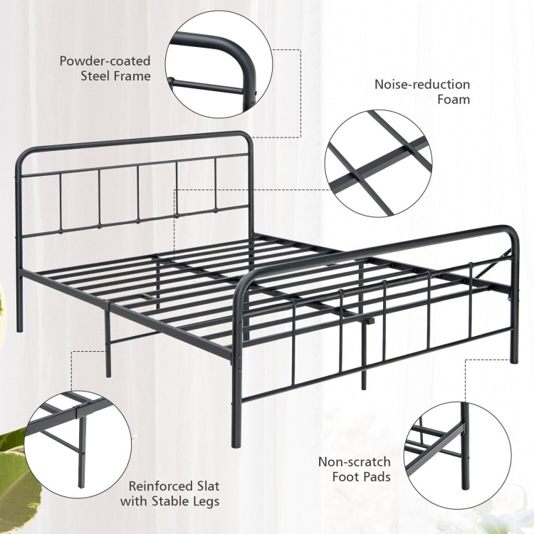 Heavy Duty Metal Platform Bed Frame with Headboard-Full SizeCostway Gallery View 10 of 10