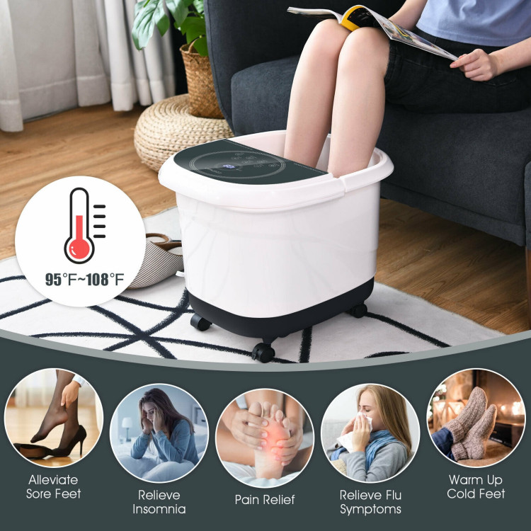 Foot Spa Bath Massager with 3-Angle Shower and Motorized Rollers-GrayCostway Gallery View 11 of 12