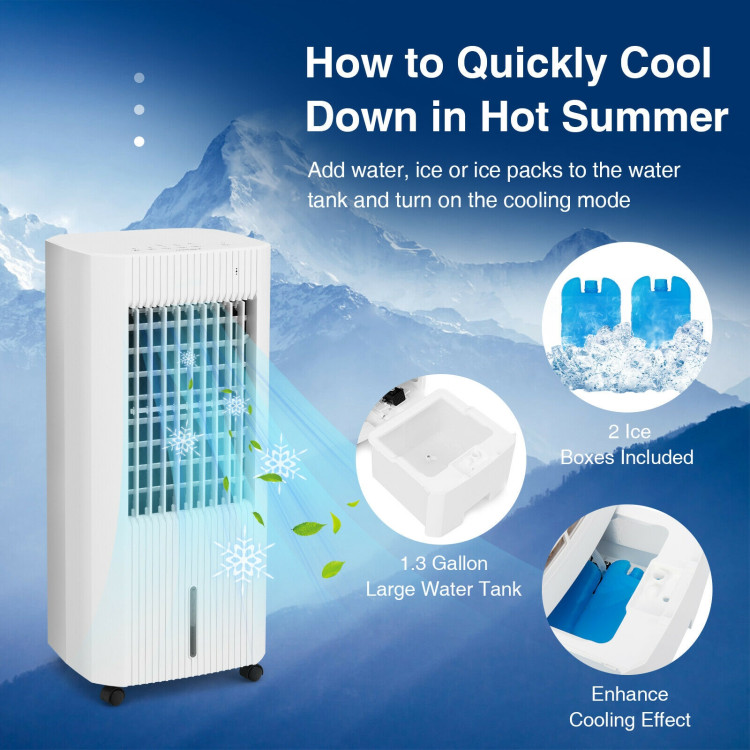3-in-1 Evaporative Air Cooler with 3 Modes-WhiteCostway Gallery View 9 of 10