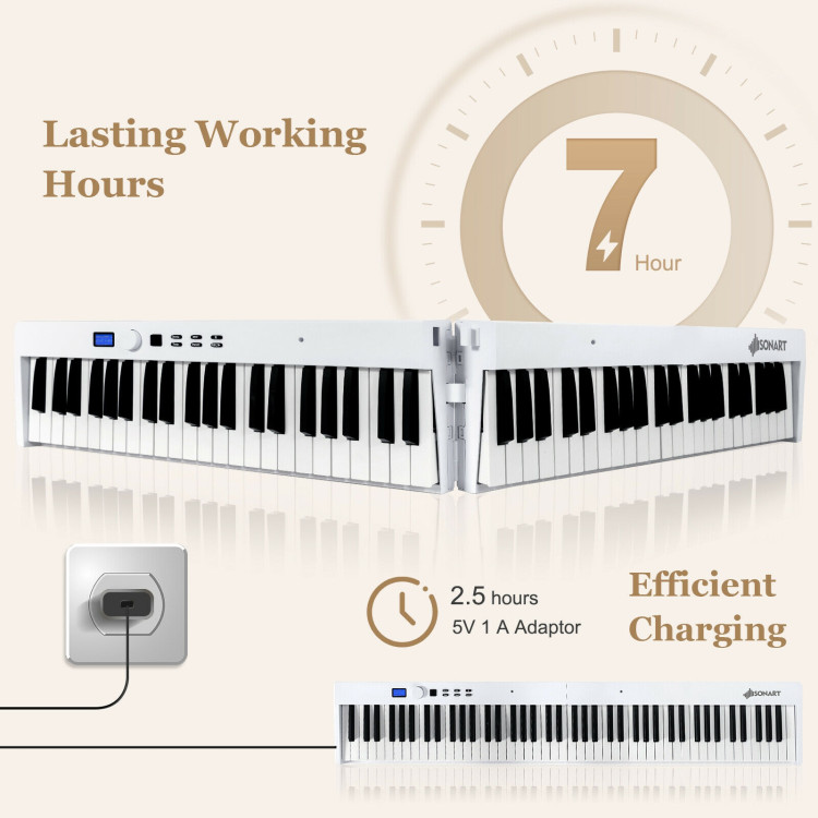 88 Key Digital Piano MIDI Keyboard with Pedal and Bag - Costway