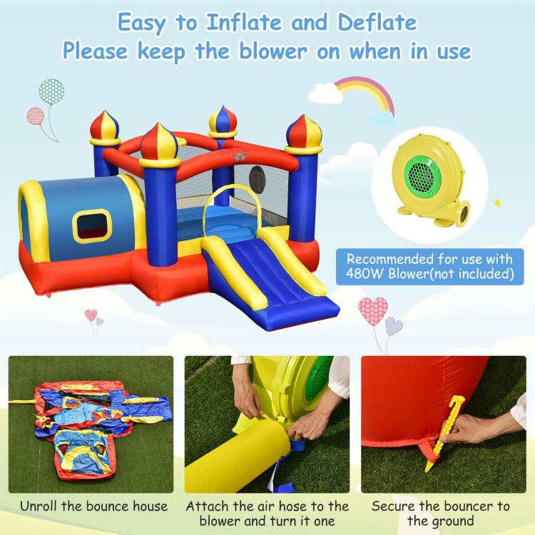 Inflatable Castle Kids Bounce House with Slide JumpingCostway Gallery View 9 of 10