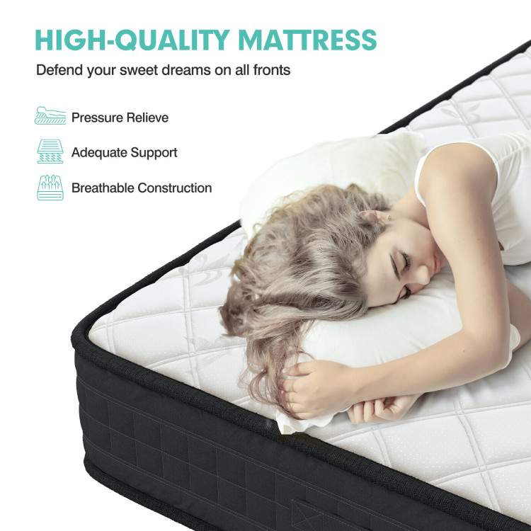 8 Inch Breathable Memory Foam Bed Mattress Medium Firm for Pressure Relieve-Full SizeCostway Gallery View 5 of 12