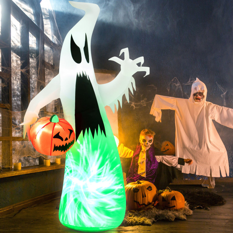 6 Feet Halloween Hunting Ghost with Built-in LED and BlowerCostway Gallery View 6 of 10