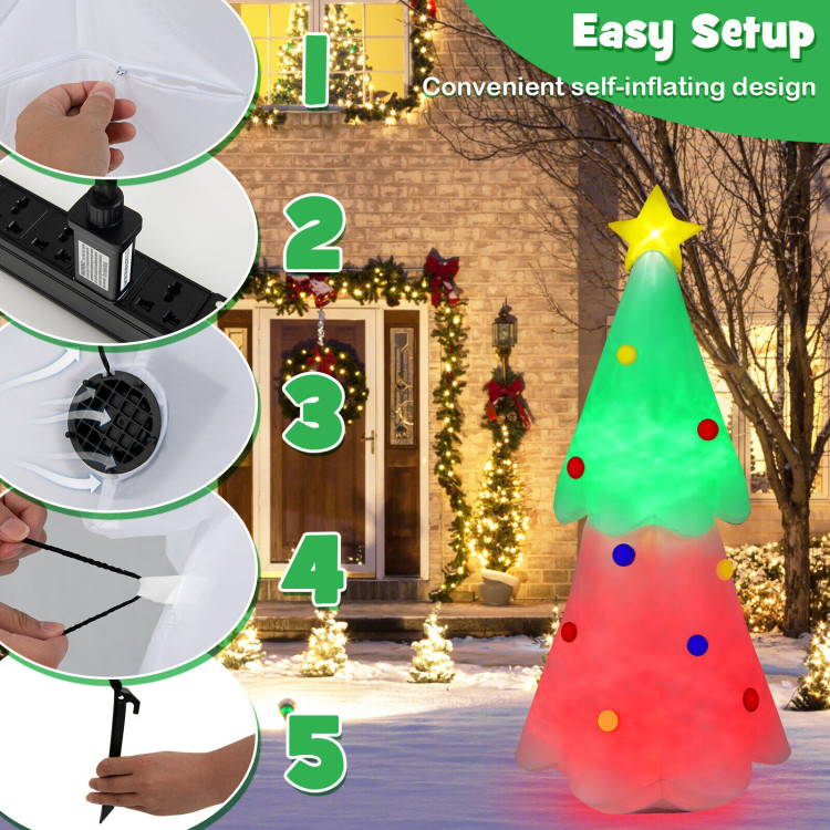 6.2 Feet Inflatable Christmas Tree with Topper Star and LightsCostway Gallery View 8 of 10