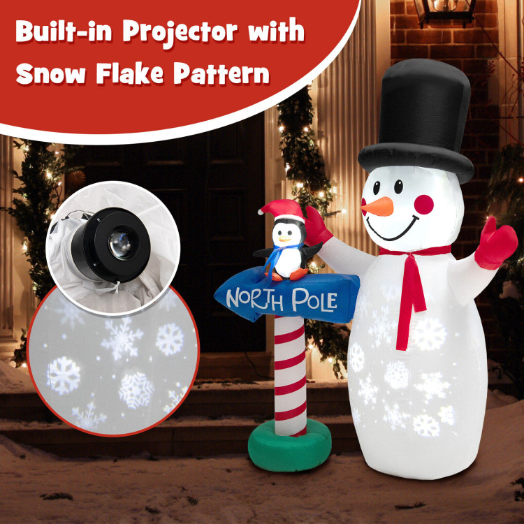 6 Feet Inflatable Christmas Decoration with Built-in Snowflake ProjectorCostway Gallery View 5 of 11