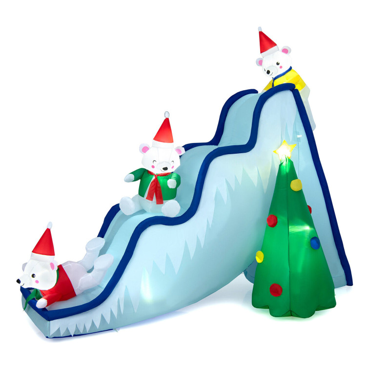 9 Feet Inflatable Polar Bear Slide Scene Decoration with LED LightsCostway Gallery View 4 of 11