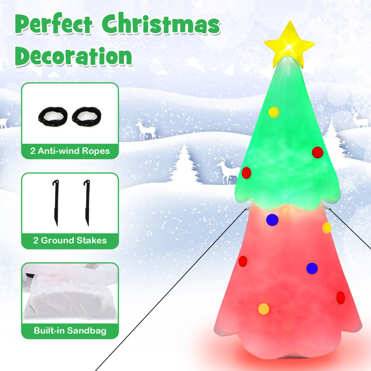 6.2 Feet Inflatable Christmas Tree with Topper Star and LightsCostway Gallery View 9 of 10
