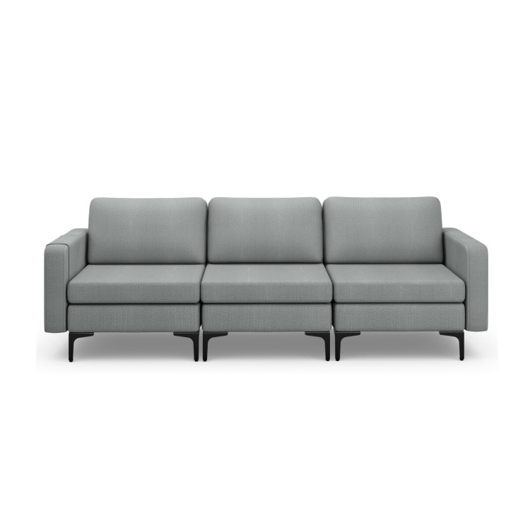 1/2/3/4-Seat Convertible Sectional Sofa with Reversible Ottoman-3-SeatCostway Gallery View 13 of 15