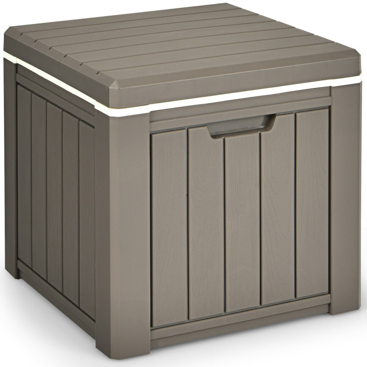 10 4-in-1 Gallon Storage Cooler for Picnic and Outdoor Activities-BrownCostway Gallery View 1 of 9