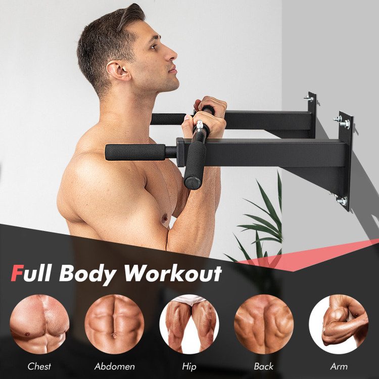 Wall Mounted Multi-Grip Pull Up Bar with Foam HandgripsCostway Gallery View 3 of 10