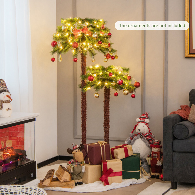 Pre-Lit Artificial Christmas Tree with 100 Warm-White LED LightsCostway Gallery View 6 of 11