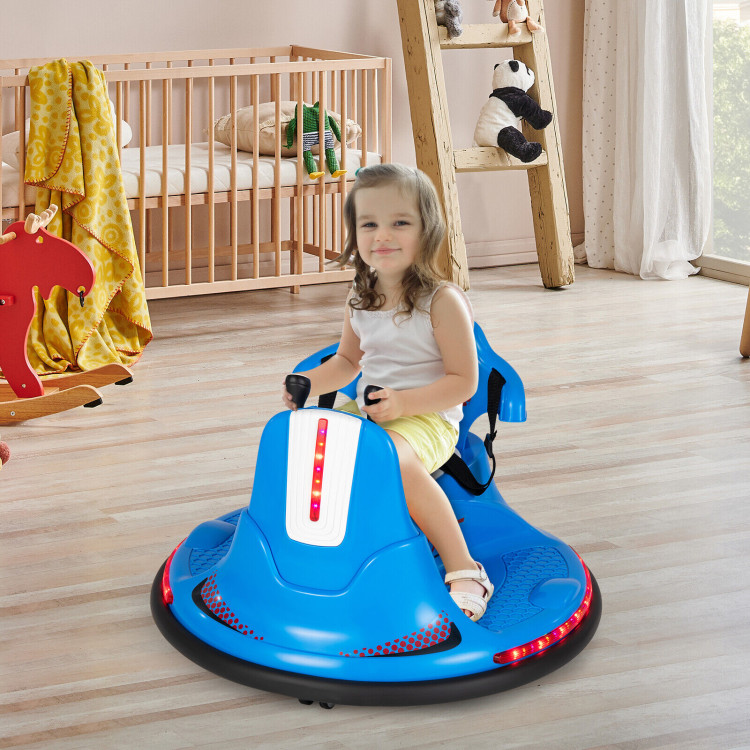 6V Bumper Car for Kids Toddlers Electric Ride On Car Vehicle with 360° Spin-BlueCostway Gallery View 6 of 10