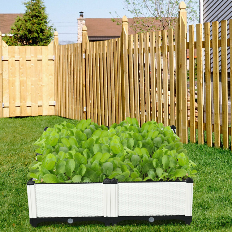 Set of 4 Elevated Flower Vegetable Herb Grow Planter BoxCostway Gallery View 6 of 11