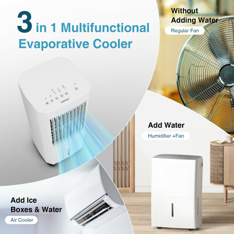 3-in-1 Evaporative Air Cooler with 3 Modes-WhiteCostway Gallery View 10 of 10