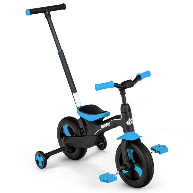 5-in-1 Multifunctional Kids Bike with Detachable Push Handle-BlueCostway Gallery View 1 of 10