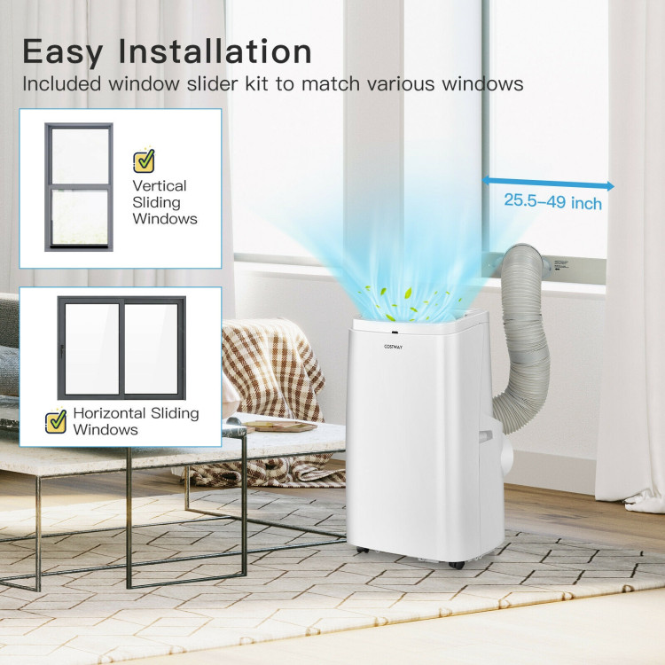 9000BTU 3-in-1 Portable Air Conditioner with Remote-WhiteCostway Gallery View 9 of 11