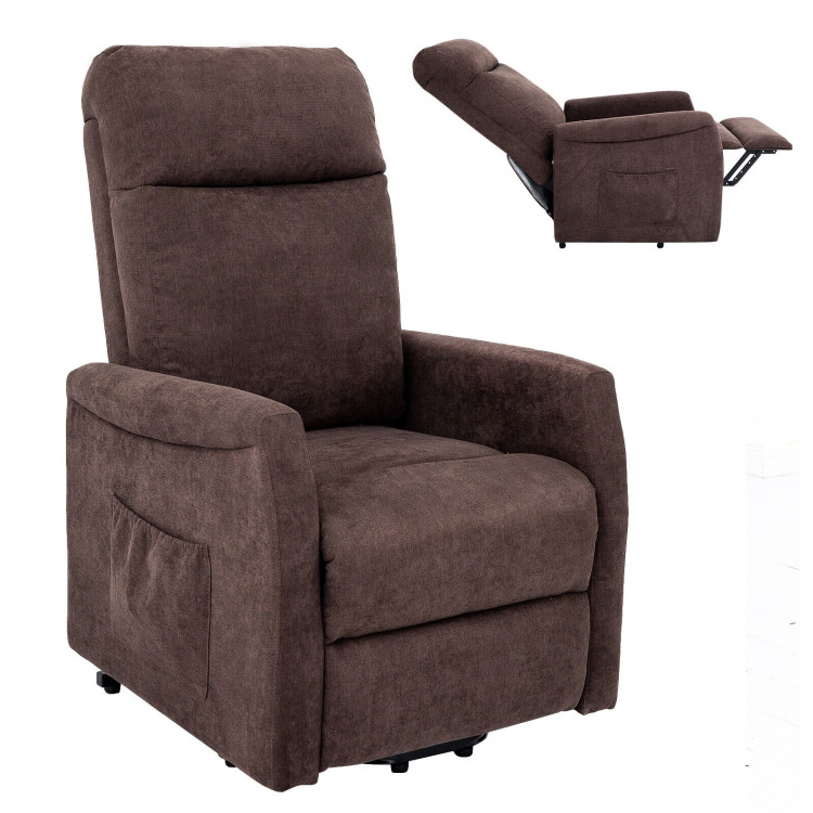 Power Lift Recliner Chair with Remote Control for Elderly-BrownCostway Gallery View 4 of 11