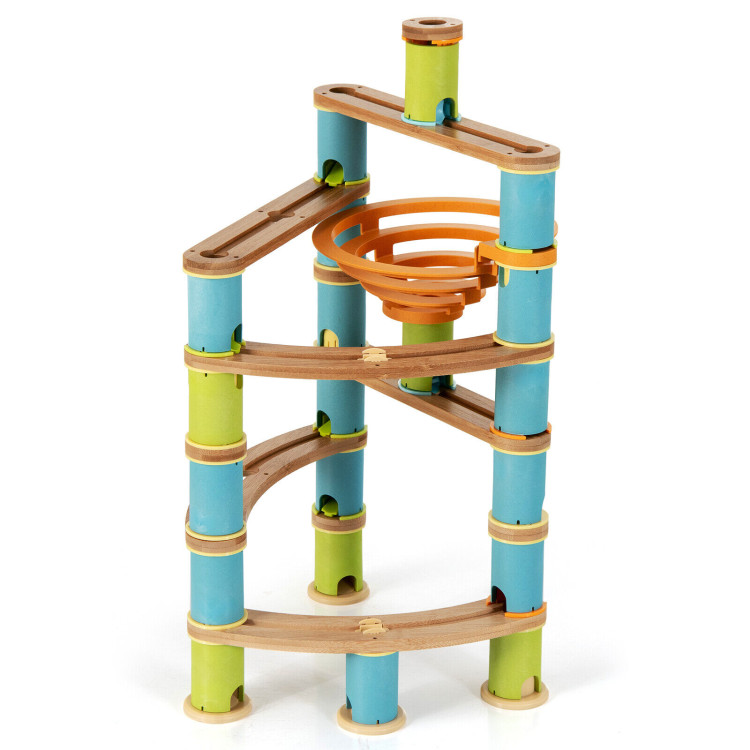 Bamboo Build Run Toy with Marbles for Kids Over 4Costway Gallery View 1 of 10