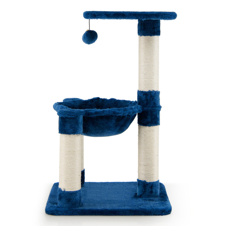 Multi-level Cat Tree with Scratching Posts and Cat Hammock-BlueCostway Gallery View 1 of 10