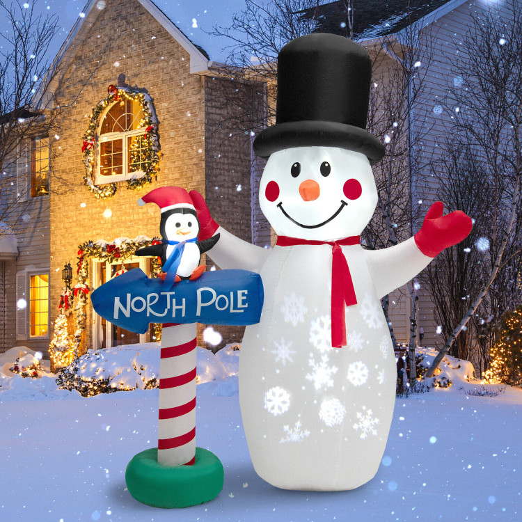 6 Feet Inflatable Christmas Decoration with Built-in Snowflake ProjectorCostway Gallery View 2 of 11