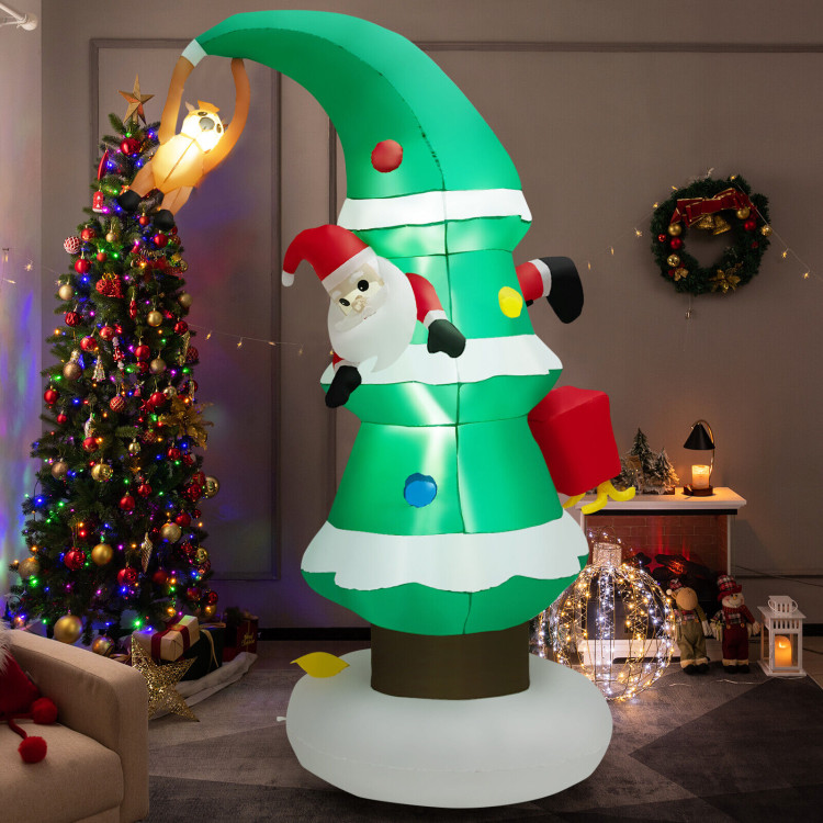 8 Feet Inflatable Christmas Tree with Santa ClausCostway Gallery View 6 of 10