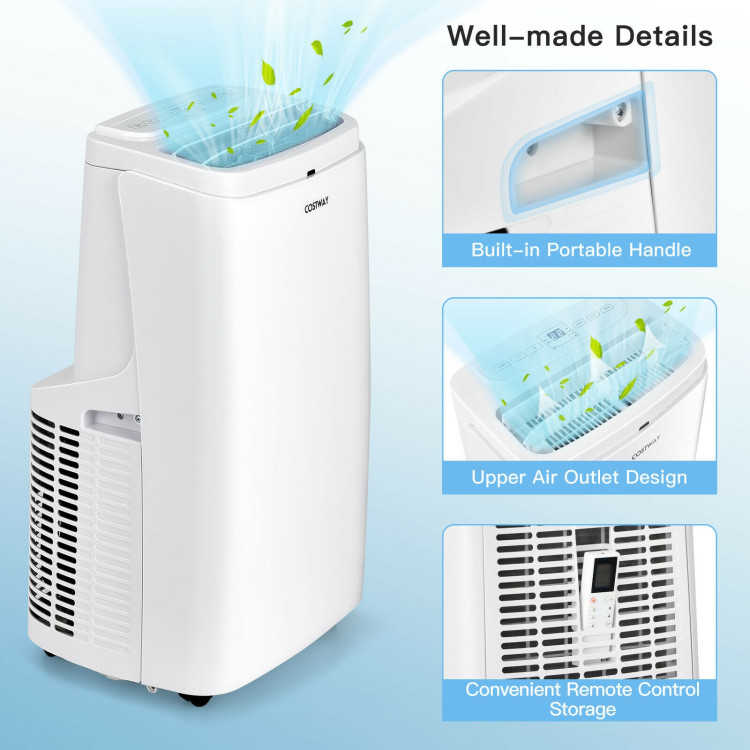 9000BTU 3-in-1 Portable Air Conditioner with Remote-WhiteCostway Gallery View 10 of 11
