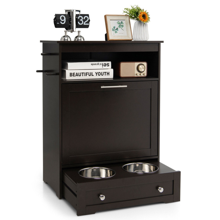 Pet Feeder Station with Stainless Steel Bowl-CoffeeCostway Gallery View 1 of 10