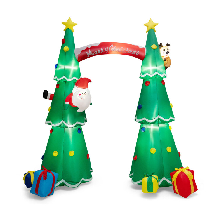 10 Feet Tall Inflatable Christmas Arch with LED and Built-in Air BlowerCostway Gallery View 1 of 11